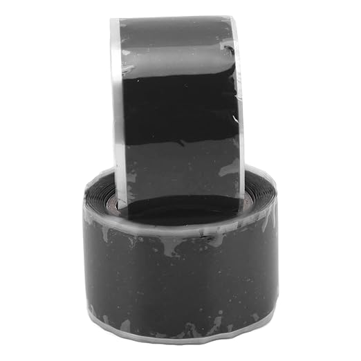 Self Fusing Silicone Tape High Temperature Adhesive Tape for Plumbing Repairs Hose Leak Fixing 2 Rolls 1.5m x 2.5cm (Black)
