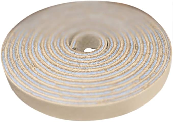 TOFL Genuine Leather Strap, Top Grain Cowhide Craft Strip – Beige (4 Pack) | 72" L x 3/8" W x 1/8" Thick | Suede Backing | Leather Craft Supplies | Easy to Cut & Stitch | DIY Projects & Repairs | 7–8 oz