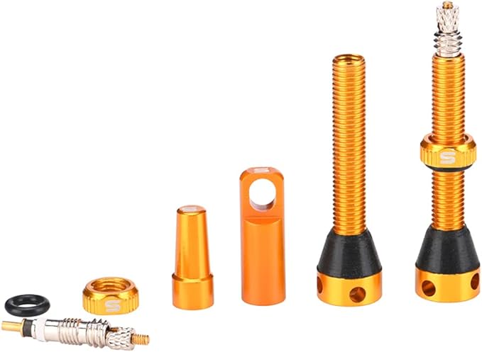 Tubeless Value Stems 40mm 44mm Premium No Leak Tubeless Presta Valve Stems Kits with Integrated Value Core Remover Tool and Valve Stem Caps Fit Most Bicycle Tubeless Rims Pair