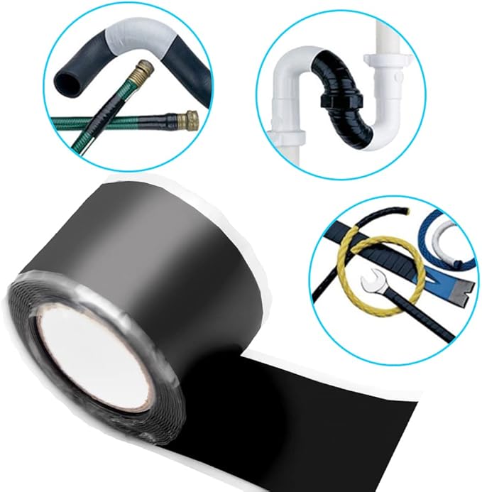 Pipe Repair Tape Stop Water Leak Burst Plumber Tap Waterproof BondingTape Tools Self Amalgamating,Grey