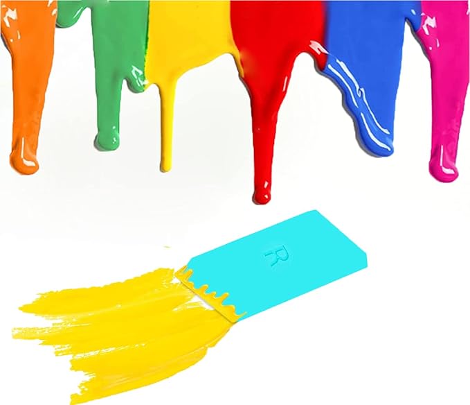DGAGA 2 Pack of Mini Squeegees, Self Adhesive Silk Screen Stencil Squeegee Turquoise Silicone Screen Printing Tools for Applying Mesh Stencils Ink or Chalk Paste Scraper