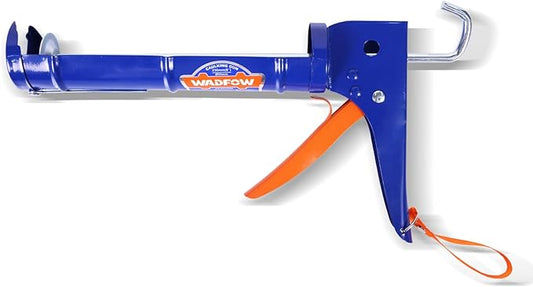 WADFOW 9" Caulk Gun, No Drip Silicone & Sealant Finishing Tool for Kitchen & Bathroom Sink Joints, Includes Built-in Spout Cutter & Smooth Round Rod for 10oz Caulk Tubes
