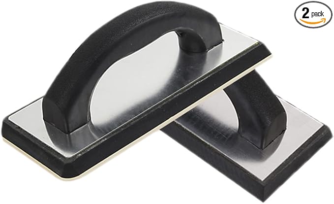 Grout Float - 2 Pack, Fine Texture Rubber Sponge Pad for Masonry, Concrete, Drywall, Stucco - 9.5" x 4"