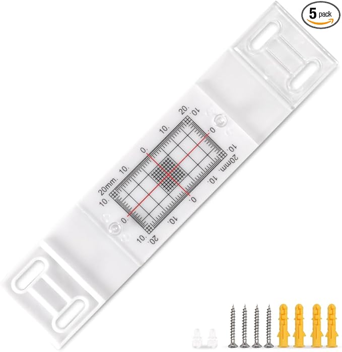 Crack Gauge Monitor with Updated Two Fixed Adapter | Wall Deformation and Crack Measure and Record (Pack of 5)