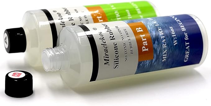 Silicone Mold Making Kit 15A Liquid Silicone Rubber Platinum, Flexible, Translucent, 32 oz
