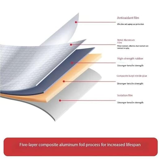 Butyl Tape Waterproof Sealing Tape Aluminum Foil Tape, for RV Repair, Window, Silicone, Glass & Roof Leak Patching, Boat and Pipe Sealing，Gutter Leak Repair (100mm*5m)