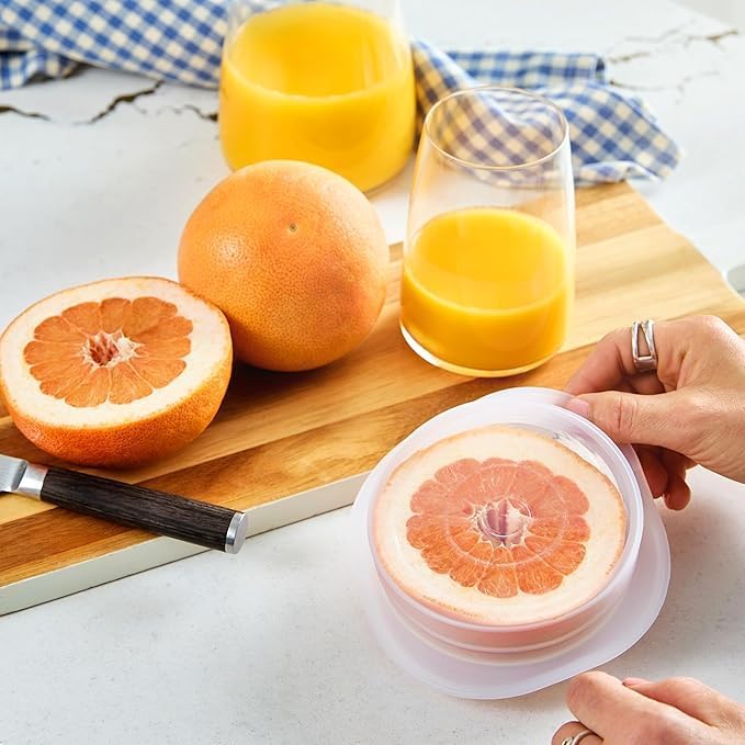 Stasher Premium Reusable Silicone Stretch Lids, Clear, 3pk of 2.5” Lids, Airtight Seal, Food Container Covers, BPA Free, Leak-free, Dishwasher Safe, Microwave Safe, Eco-Friendly