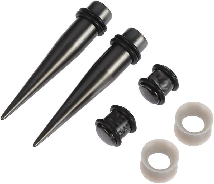 JieyueJewelry 50/54 Pieces Ear Stretching Kit 14G-00G Acrylic Tapers and Plugs + Silicone Tunnels - Ear Gauges Expander Set Body Piercing Jewelry