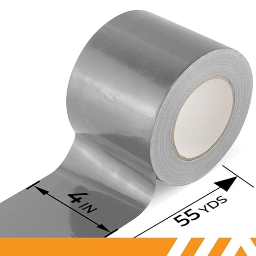 GTSE Wide Duct Tape, Silver, 4 Inches x 55 Yards (164 ft), Heavy Duty, Waterproof Repair Tape for Indoor or Outdoor Use, 24 Rolls