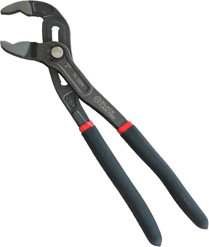 BLACK CANYON 7" Tongue and Groove Pliers, V-Jaw Groove Joint Plier with 25 Adjustable Positions, Heavy Duty 50 Cr-V Steel, Non-Slip Ergonomic Handle for Plumbing, Nuts, Bolts & Automotive Repair