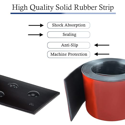 Neoprene Rubber Strips Self Adhesive Solid Rubber Sheets, Rolls & Strips for DIY Gaskets Crafts Pads Seals Warehouse Flooring Neoprene Sheet with Adhesive Backing (6" Wide x 1/16" Thick x 40' Long)