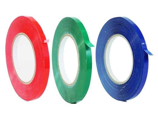 WOD Rainbow Produce Poly Bag Sealing Tape, 1/2 inch x 180 yds. (Pack of 3) for Packaging and Sealing of Meat, Gifts, or Ice Bags BSTC24PVC