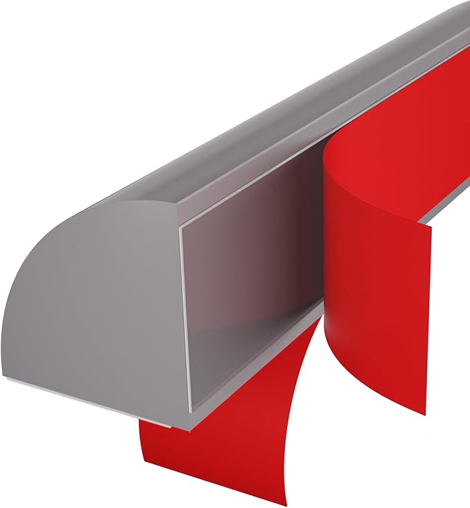 Flexible Quarter Round Molding, Mini Peel and Stick Rubber Trim Molding(Grey,480Inch)