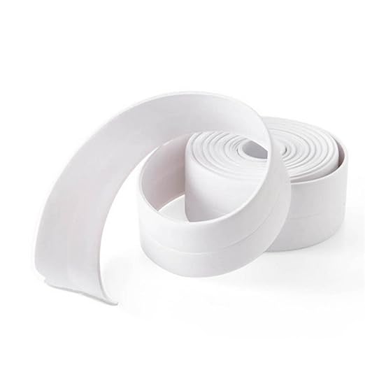 Daycount Tape Caulk Strip Seal for Toliet Bathtub, Sink, Kitchen, Wall Edge, Self Adhesive Corner Liner 126''x1.57'' (White)