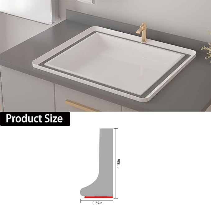 Shower Threshold Water Dam Barrier, Self Adhesive Silicone Waterproof Barrier Bathroom and Kitchen Shower Water Guard for Dry and Wet Separation Caulk Seal Strip Edge Trim (98Inch, Gray)