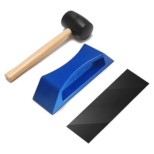 Floor Gap Fixer Tool – Easy Plank Grabber with Mallet & Washable Pads, Quick Flooring Tools for Laminate, Vinyl & Hardwood Repair at Home-Blue
