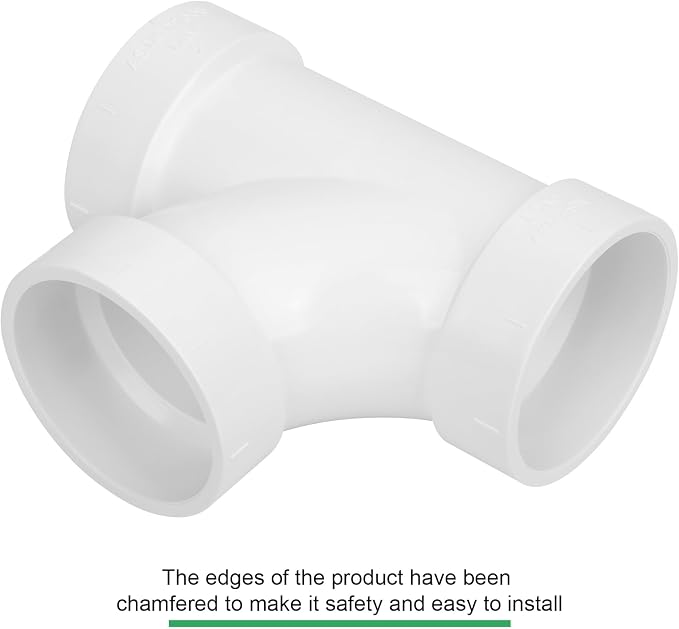 3Pack 2IN PVC DWV Sanitary Tee 3-Way PVC Pipe Fittings Adapter Furniture Build Grade SCH40 PVC Elbow Fittings Connector for Drain, Waste, Vent
