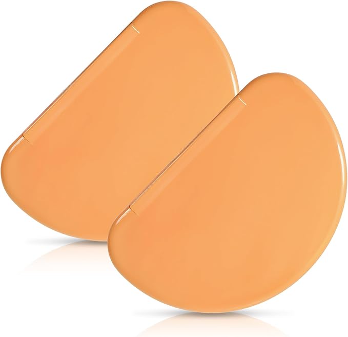 2 Pcs Silicone Dough Scraper Bowl Scraper Silicone Bread Dough Scraper Curved Edge Flexible Bowl Scrapers for Baking Food Scrapers for Sourdough Bread Proofing Basket Pastry Cutter Tool, Orange