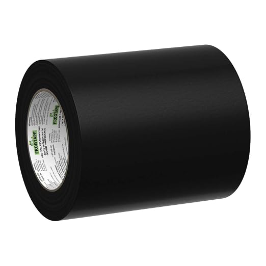 FrogTape Pro Grade Deck and Joist Flashing Tape - 6 Inch Width (6 in. x 50 ft) - All Weather & UV Resistant Linerless Tape for Decking, Wood, Beams with Advanced Acrylic Adhesive - 13 mils - Black