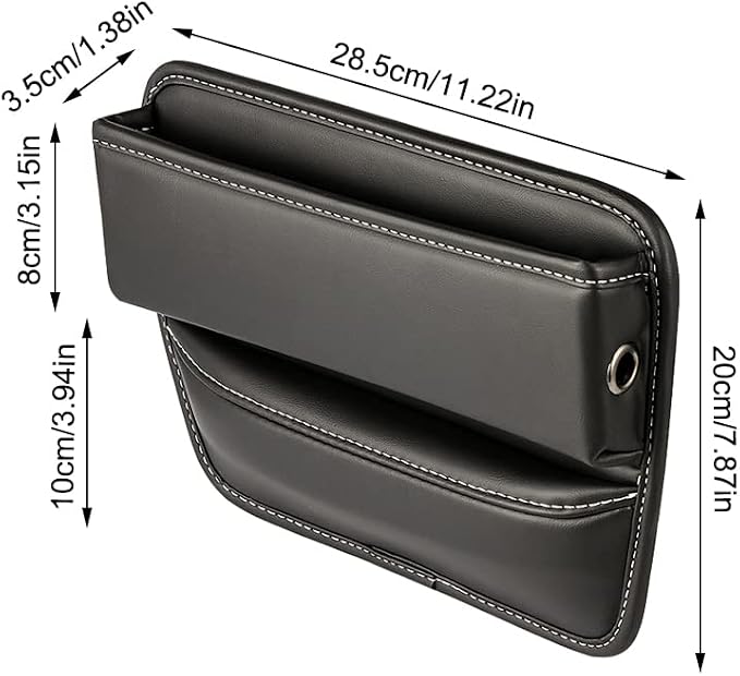 Riloer Car Organizers for Gap Leather Waterproof Car Seat Gap Fillers for Cars, Suvs, Trucks, Front Seat Gap Fillers for Phones, Keys, Cards, Glasses, Coffee