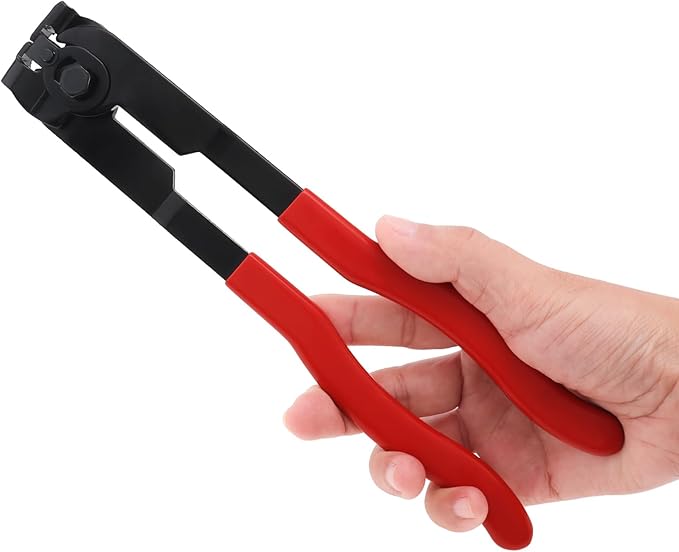 CV Boot Clamp Pliers with 10PCS Stainless Steel Crimp Bands, 5PCS Small and 5PCS Large Universal Adjustable Drive Shaft Joint Boot Crimp Clamps, Boots Clamp Tool Repair for Most Cars