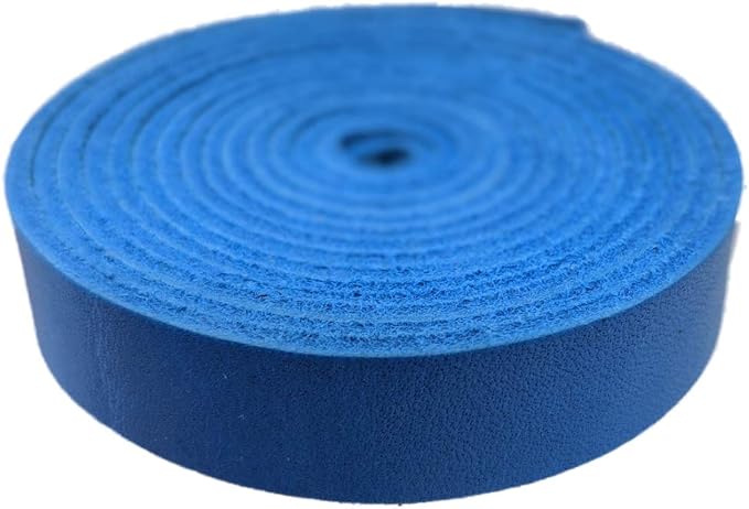TOFL Genuine Leather Strap | Top Grain Cowhide Strip – Sky Blue | 72" L x 5/8" W x 1/16" Thick | Suede Backing | Leather Craft Supplies | Leatherworking & DIY Repair Projects | 4-5 oz