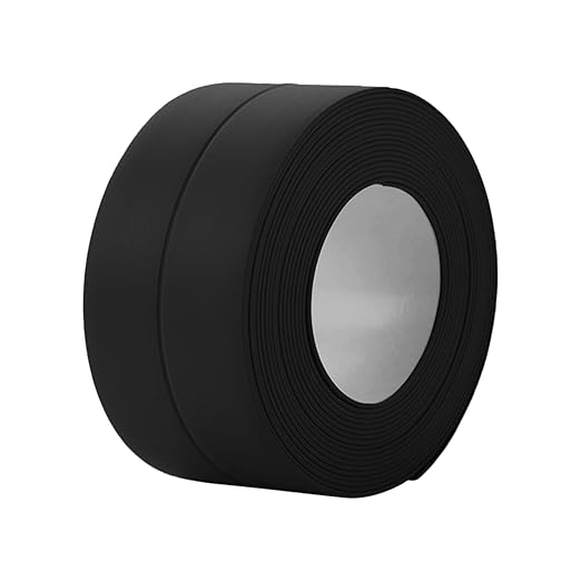 3 Rolls Caulk Tape Self Adhesive Caulk Strip Waterproof,Black Caulking Sealant Trim for Bathroom, Caulk Sealing Strip for Toilet Sink Edge Protector with Sealing Tool (10.5Ft x 1.5In)