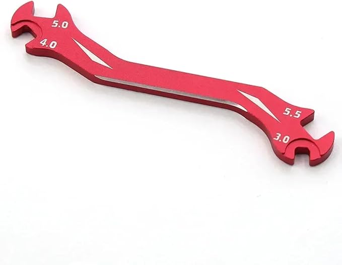 RC Multi-Function Wrench Turnbuckle Nut Ball Joint Remover 3mm 4mm 5mm 5.5mm Universal Repair Tool Aluminum Alloy for 1/10 1/8 1/24 Crawler Truck Off Road Car Boat Drone Airplane (Red)