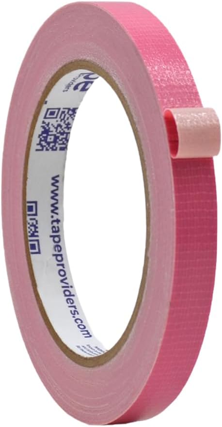 WOD DTC10 Advanced Strength Industrial Grade Pink Duct Tape, 1/2 inch x 60 ft. Waterproof, UV Resistant For Crafts & Home Improvement