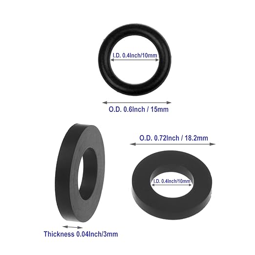 10Pcs Propane Tank Gasket and 10Pcs O-Rings for Soft Nose P.O.L. Fittings, Rubber Gas Leakage-Proof Sealing, Fit for Propane Gas Adapters, Pipe Connectors, Valves, Regulators, Accessories