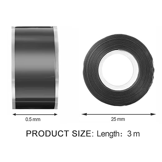 Hose Repair Tape, Self Fusing Silicone Tape 1 Inch x 10Ft, Waterproof Self Fusing Rubber Tapes Rescue Tape Silicone Rubber Self Fusing Tape for Pipe Leaks Emergency Repair