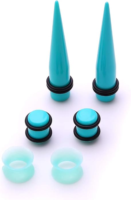 JieyueJewelry 50/54 Pieces Ear Stretching Kit 14G-00G Acrylic Tapers and Plugs + Silicone Tunnels - Ear Gauges Expander Set Body Piercing Jewelry