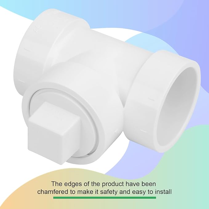 3Pack 1-1/2IN PVC DWV Cleanout Tee with Plug Pipe Fitting (Socket x Socket x FPT) SCH40 1.50IN DWV PVC Sewer Cleanout Tee with NPT Female Cap Cover for pipe, Drain, Waste, Vent