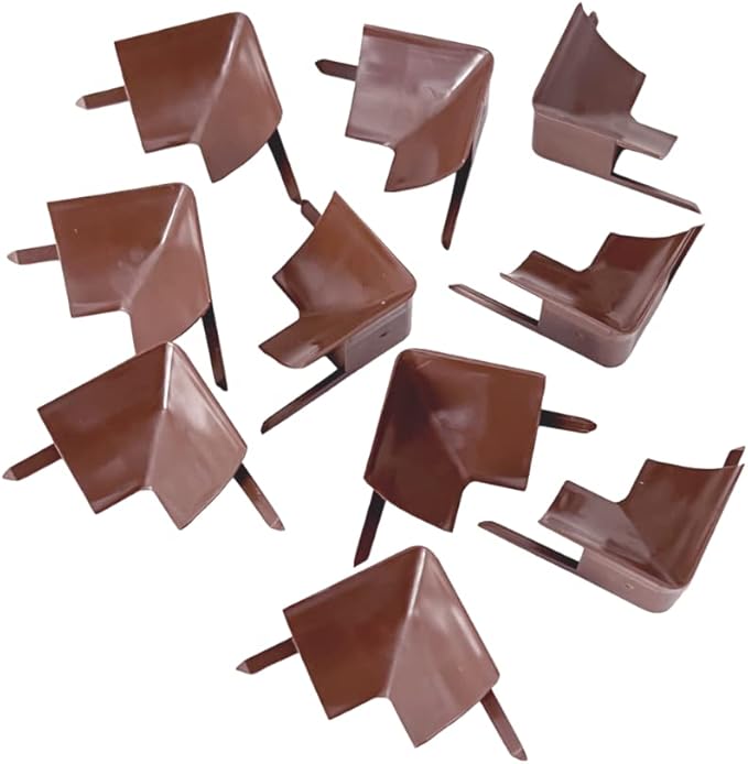 InstaTrim Inside Corners - 10 Dark Brown 3/4" Wide Caulk Strip Inside Corner Pieces - Trim for Inside Corners - Paintable