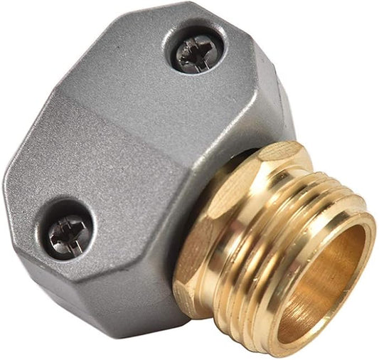 Zinc and Brass Male Clamp Coupling,Fits 3/4" or 5/8" Garden Hose Repair Fitting