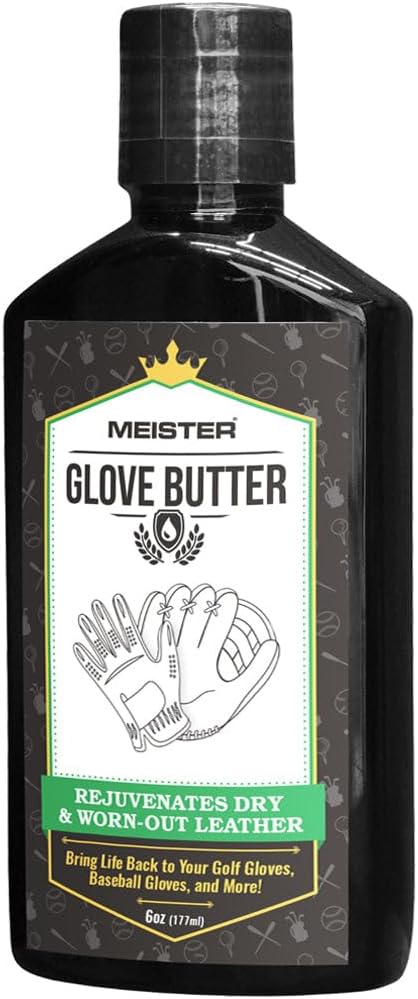 Meister Glove Butter - Golf, Baseball & Leather Glove Rejuvenator (6 oz) | Restores & conditions dry leather gloves by replenishing natural oils. Makes leather gloves soft and supple again