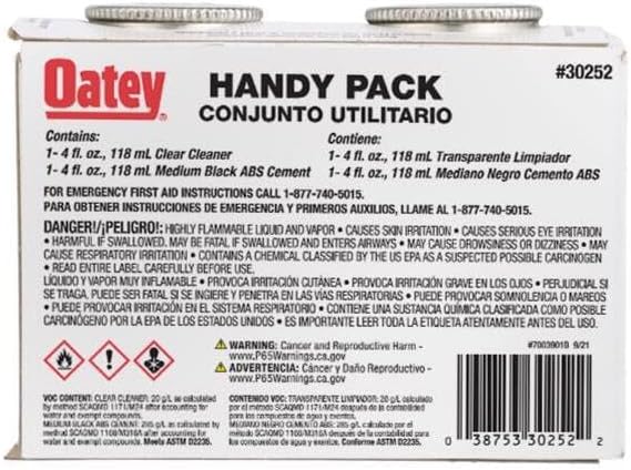 Oatey 30252 4 OZ Medium Black Cement 4OZ BLK ABS Weld Kit