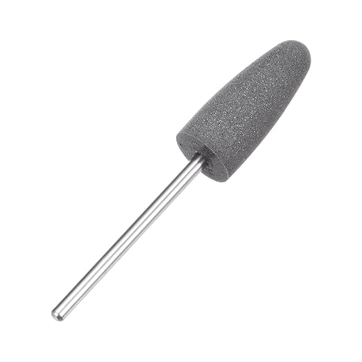 uxcell 120 Grits Abrasive Mounted Stone 2.35mm Shank 2/5"(10mm) Dia Conical Heads Stone Grinding and Polishing Wheels for Nail Polishing