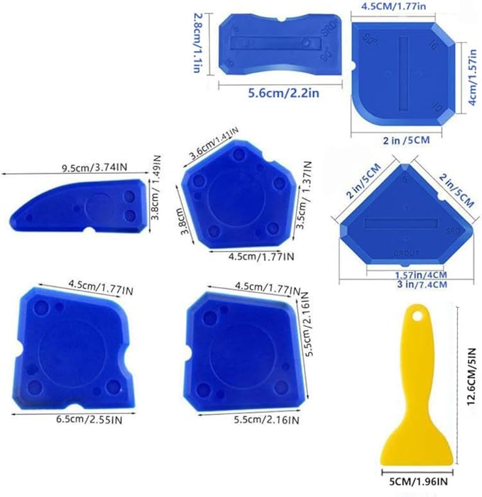8 PCS Silicone Caulking Tools, Sealant Grout Finishing Kit for Bathroom Kitchen, Caulk Smoothing Tool Set, Grout Tool for Tile and Grout Smoothing