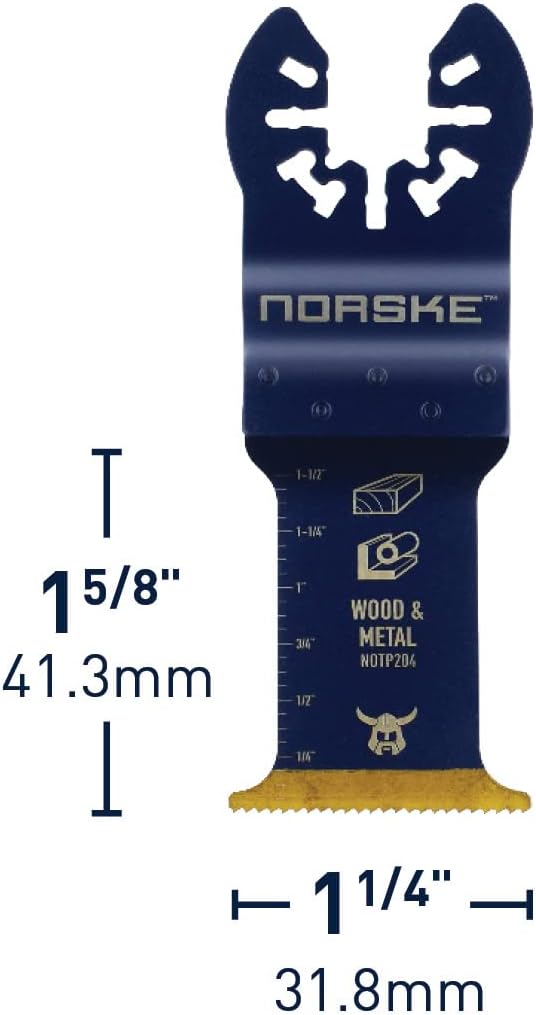 Norske Tools NOTP204 1-1/4 inch Metal Flush Cut Titanium Oscillating Multi Tool Accessory Blade