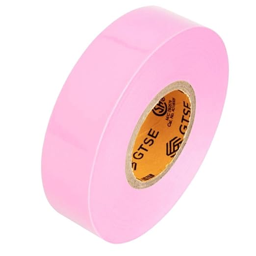 GTSE Pink Electrical Tape, 1 Roll – Waterproof, Industrial Grade Vinyl, 3/4 in x 66ft– Strong Self-Adhesive PVC Electric Tape for Wire Insulation, 7 Mil, 600V – UL/CSA Listed