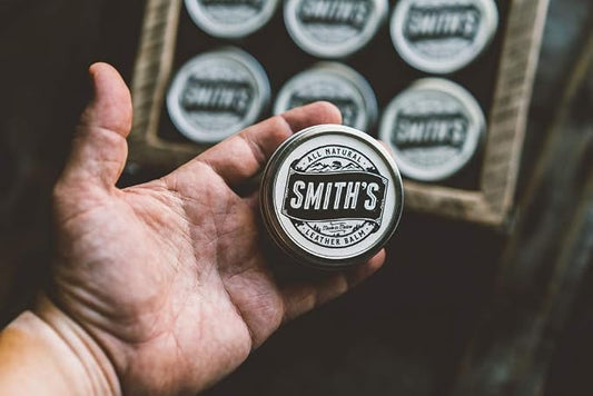 Smith’s All Natural Leather Balm – 2 oz Tin | Handmade in Maine | All-Natural Beeswax, Cocoa Butter & Almond Oil Leather Conditioner | Safe, Non-Toxic Care for Boots, Bags, and Furniture