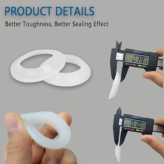 Drainage Seal,Universal Basin Drain Gasket,Thickened Silicone Sealing Ring,Seal Ring Replacement Parts for Bathroom Sink Drain Stopper，Includes Top and Bottom Washers Seals (Transparent-2Sets)