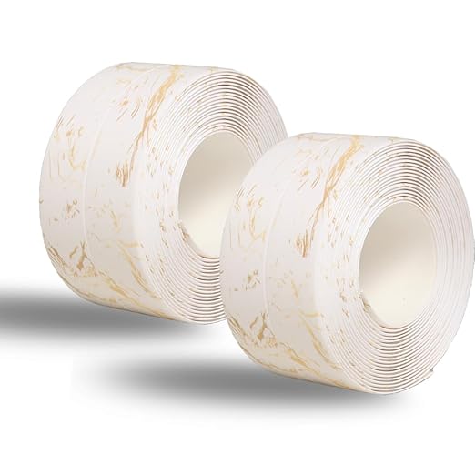 Kitchen & Bath Tape Caulk Strip 10.5 Ft *1.5 Inch Self Adhesive Waterproof Caulking Sealing Tape, Decorative Sealant Trim for Kitchen Sink Toilet Bathroom Shower and Bathtub 2PCS
