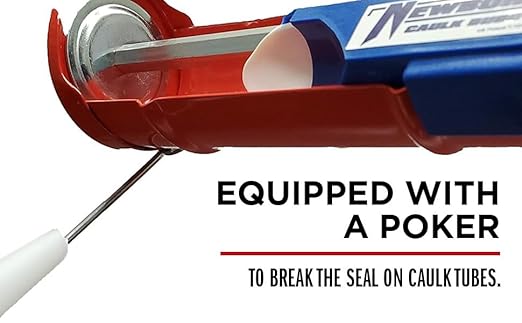 Newborn E-Z Thrust Drip-Free Hex Rod Cradle Caulk Gun with Spring Clip, 1/10 Gallon Cartridge, 10:1 Ratio
