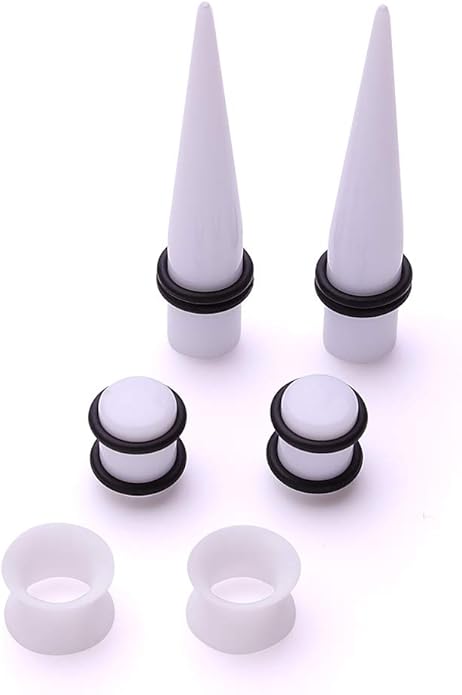 JieyueJewelry 50/54 Pieces Ear Stretching Kit 14G-00G Acrylic Tapers and Plugs + Silicone Tunnels - Ear Gauges Expander Set Body Piercing Jewelry