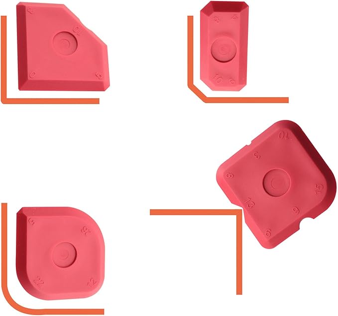 DGZZI 5PCS Grout Removal Tool Set Tile Joint Adhesive Remover Caulk Scraper Applicator Sealant Trimming Tools For Bathrooms Kitchens Windows Sinks Red