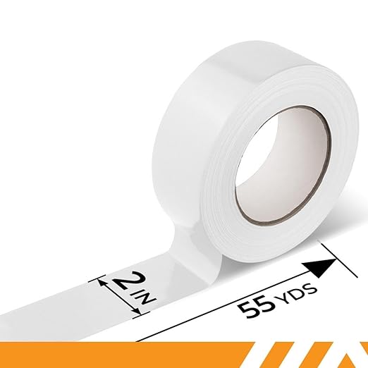 GTSE White Duct Tape, 2 Inches x 55 Yards (164 ft), Heavy Duty, Waterproof Repair Tape for Indoor or Outdoor Use, 24 Rolls