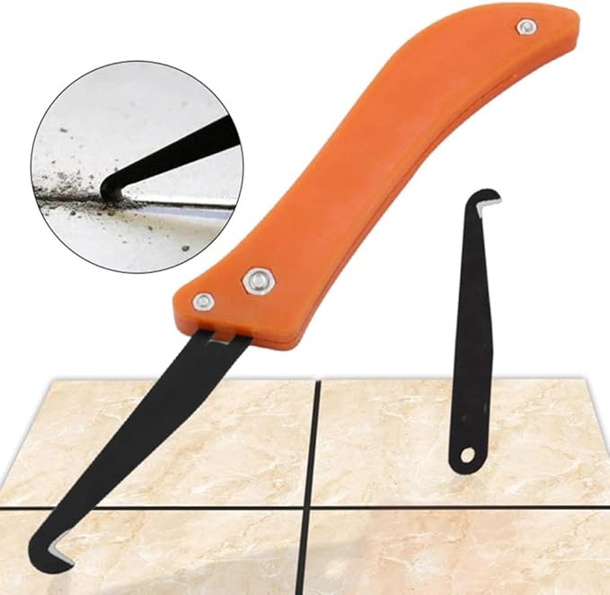 2PCS Ceramic Tile Gap Blade Hook-Knife Tiles Repair Tool Hook Blade Cleaning Removal Old Grout Cleaning Hand Tools