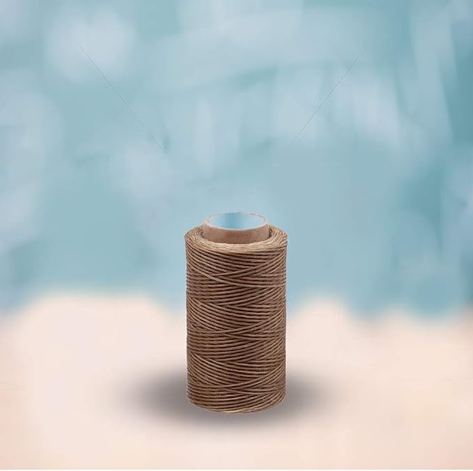 284 Yards Waxed Thread, 210D Heavy Duty Wax Thread for Leather Sewing, 0.8mm Flat Waxed String for Bookbinding/Shoe Repairing/Leather Projects